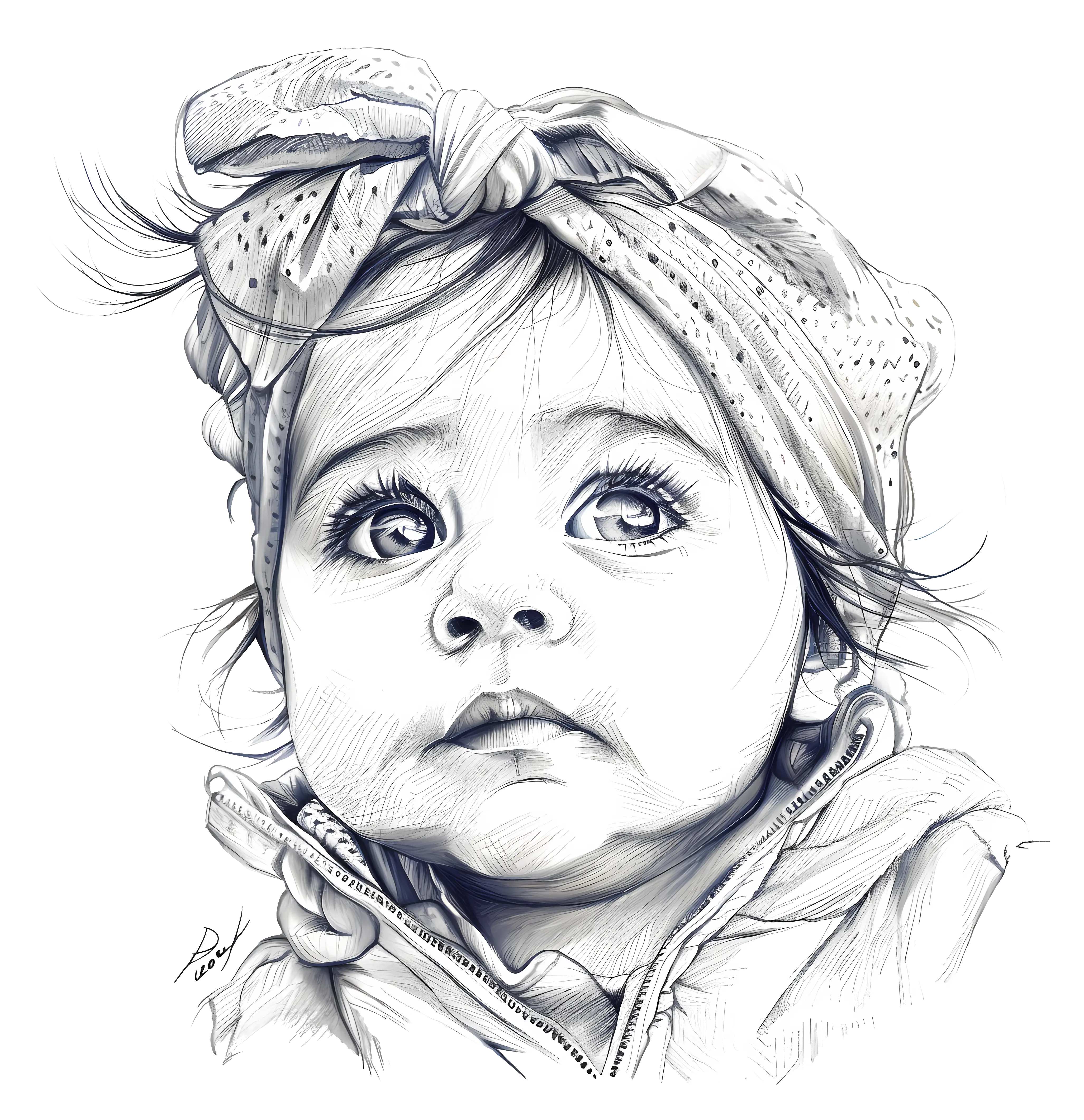 Pencil Sketch of a Baby