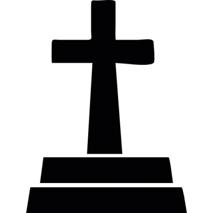 Black Cross on Pedestal Silhouette