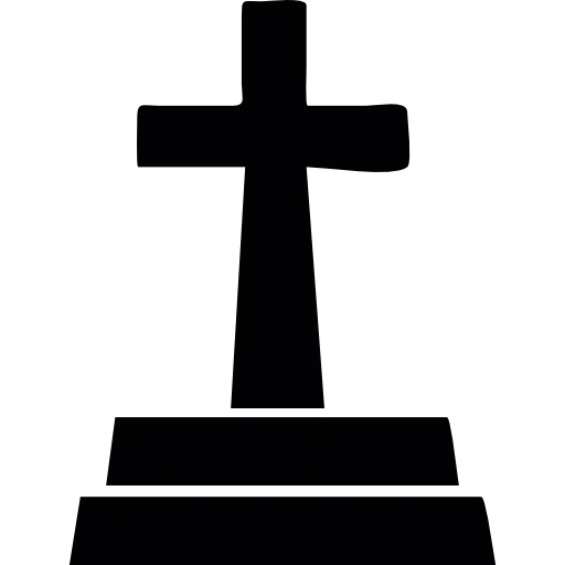 Black Cross on Pedestal Silhouette
