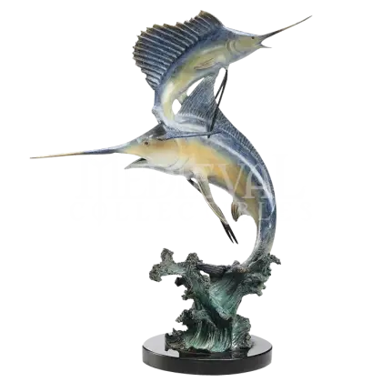 Swordfish Decorative Sculpture on Pedestal