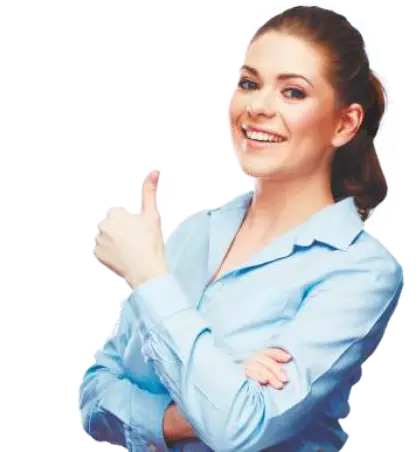 Smiling Woman Giving Thumbs-Up