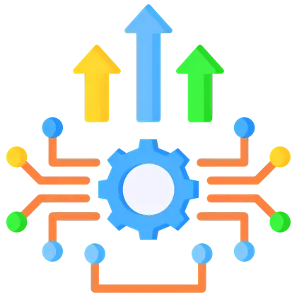 Gear with Arrows for Technology Concept