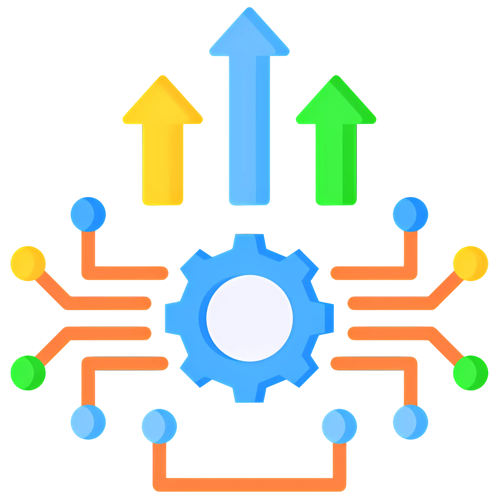 Gear with Arrows for Technology Concept
