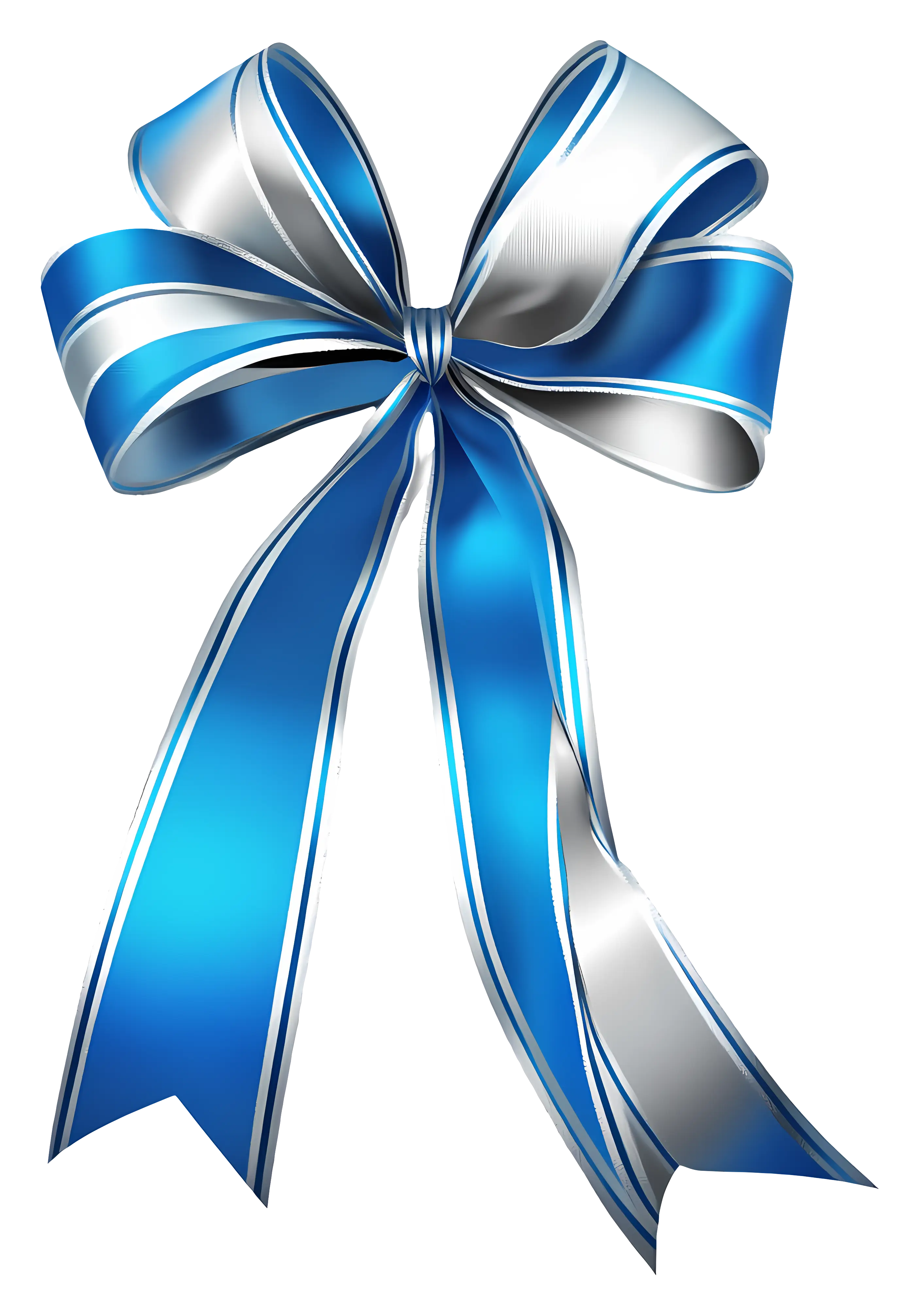 Blue and Silver Ribbon Bow