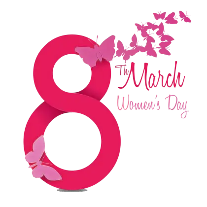 March 8 Women&#039;s Day Design with Butterflies