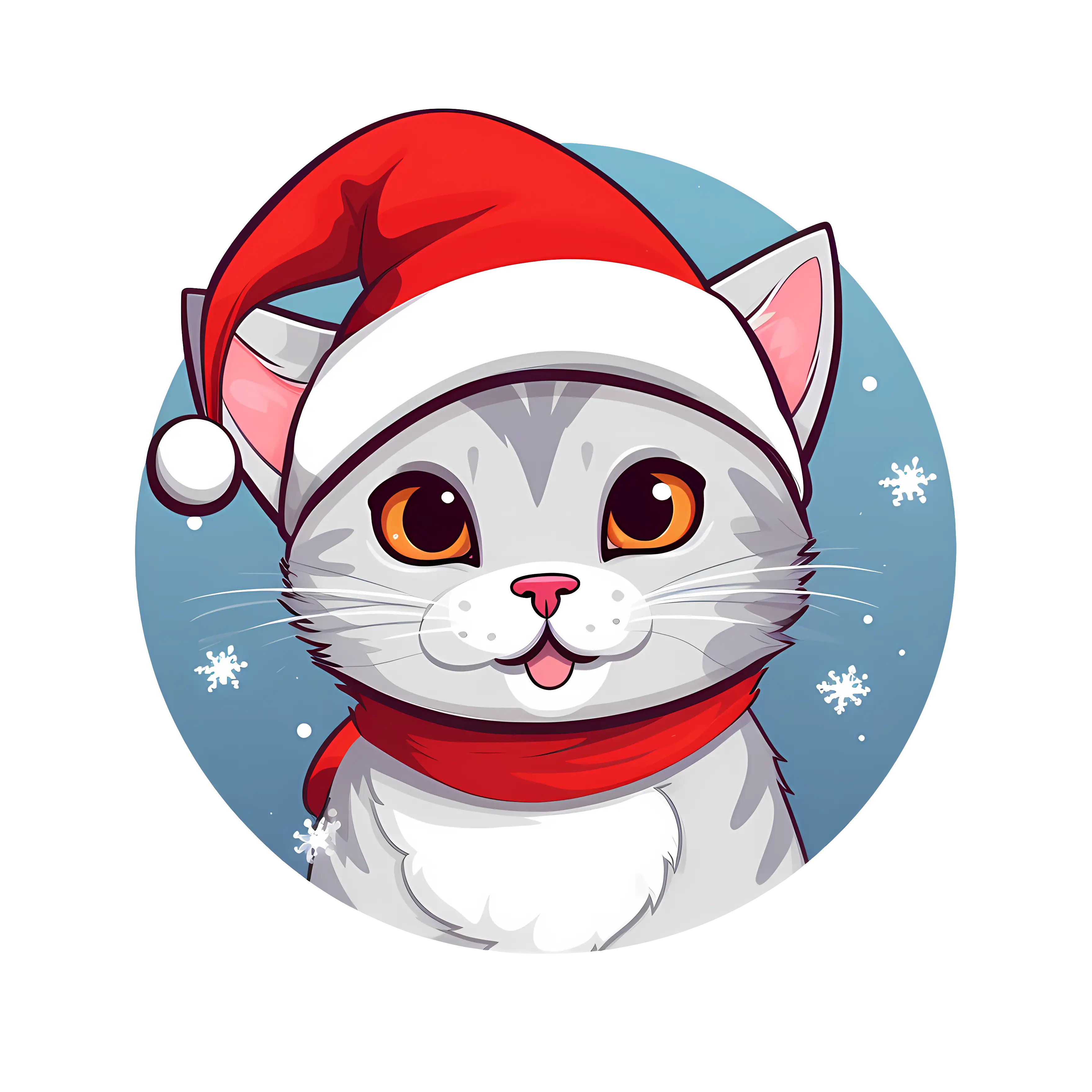 Festive Cat Wearing a Santa Hat for Christmas