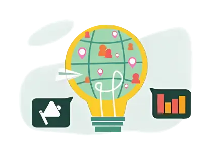 Light Bulb with Globe and Analytics