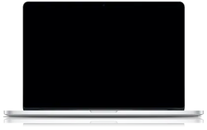 Black Laptop Screen on White Background