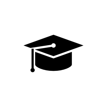 Black Graduation Cap Symbol for Education
