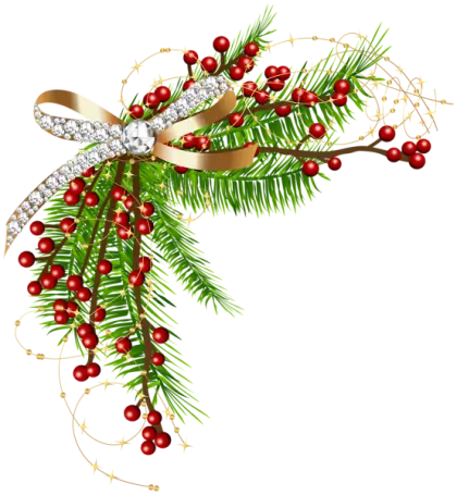Festive Christmas Decoration with Bow and Berries