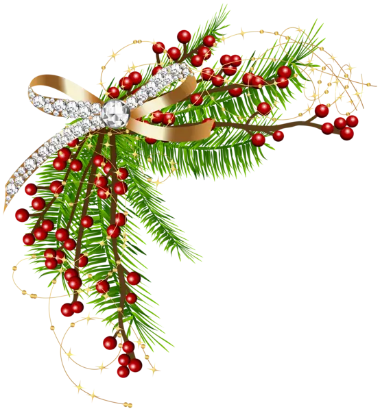 Festive Christmas Decoration with Bow and Berries