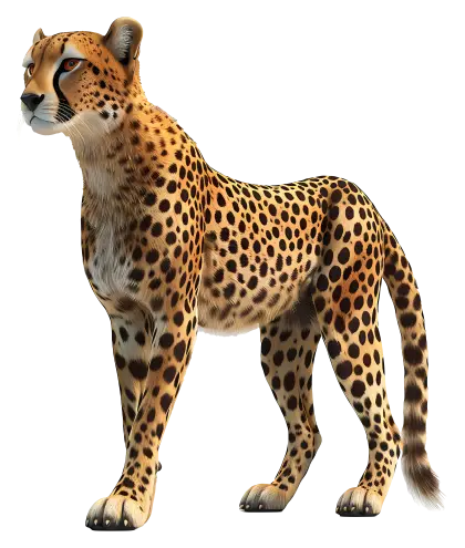 Cheetah Illustration with Realistic Details