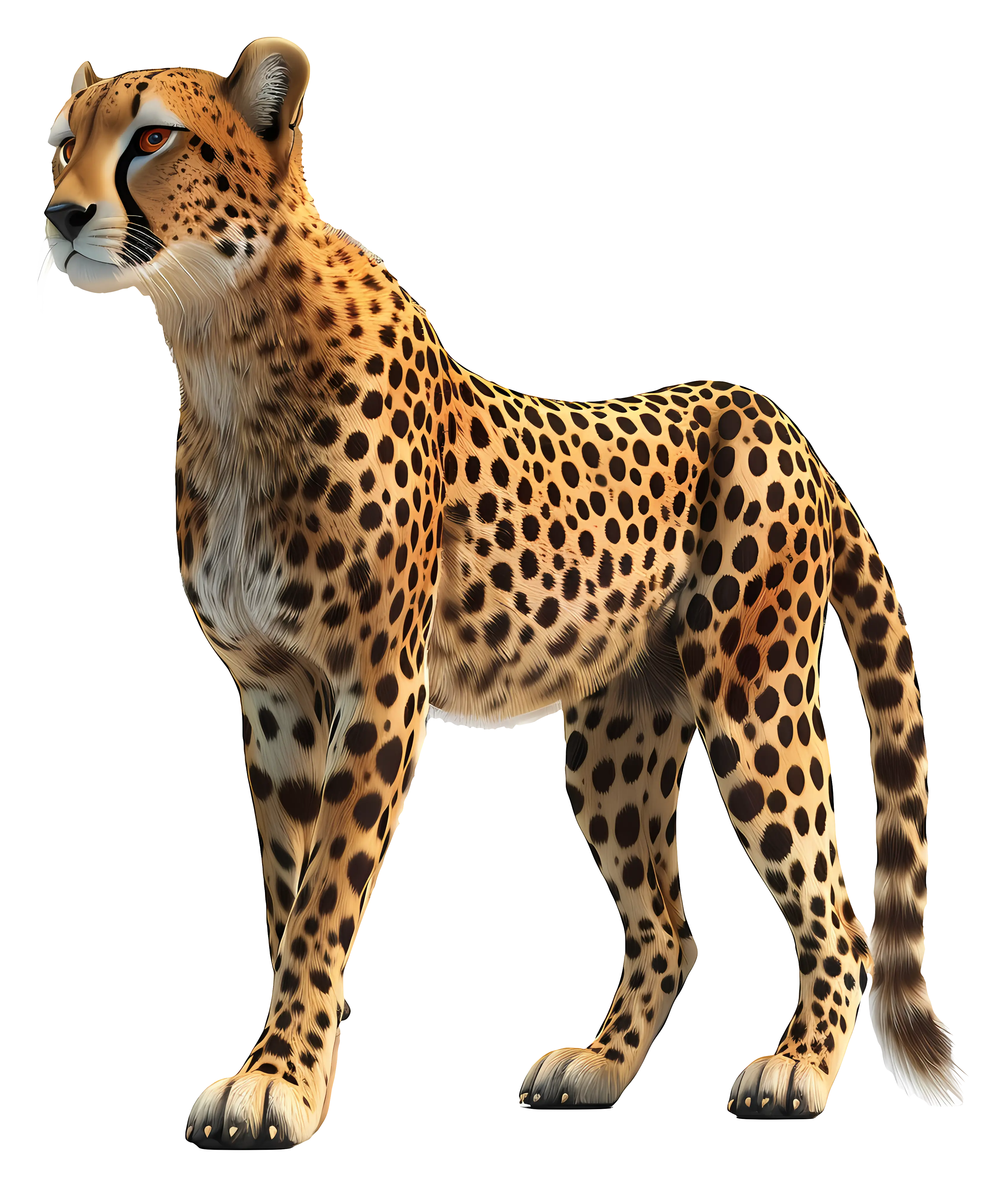 Cheetah Illustration with Realistic Details