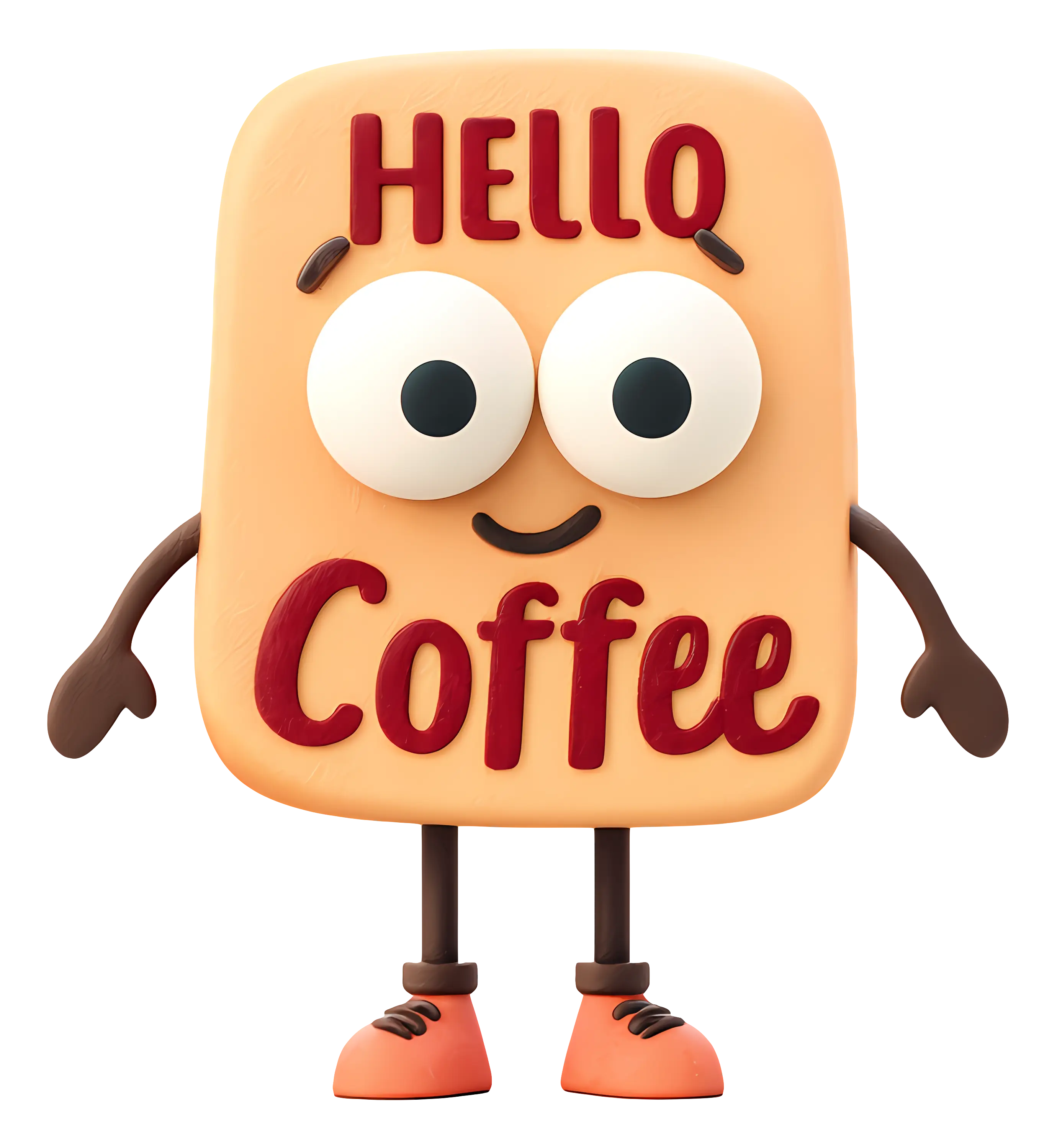 Hello Coffee Cartoon Character
