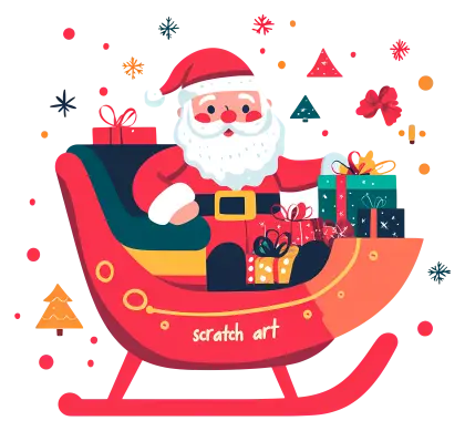 Santa Claus with Gifts in Sleigh