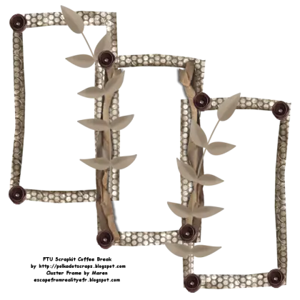 Vintage Decorative Frames with Leaves and Buttons