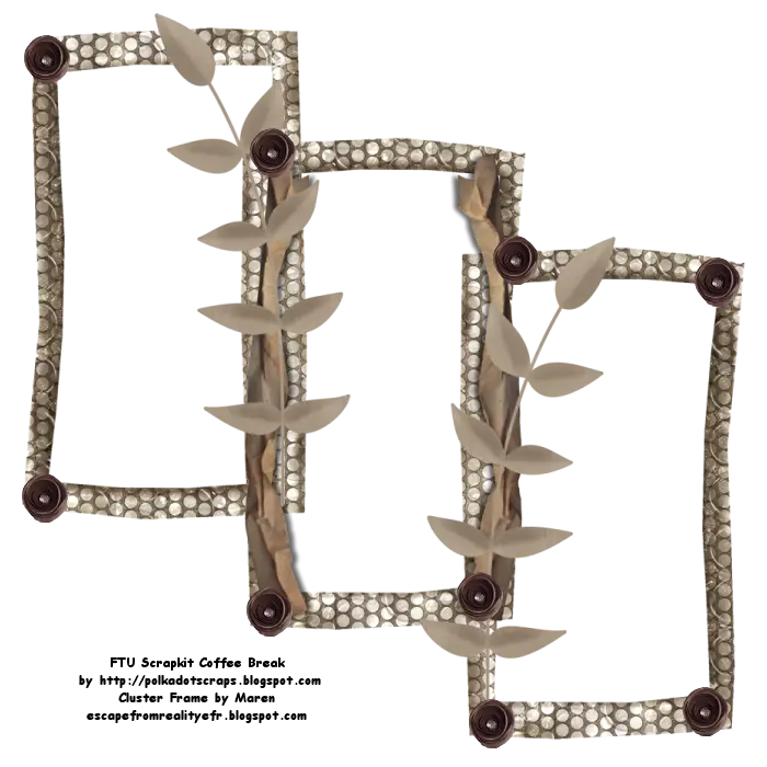 Vintage Decorative Frames with Leaves and Buttons