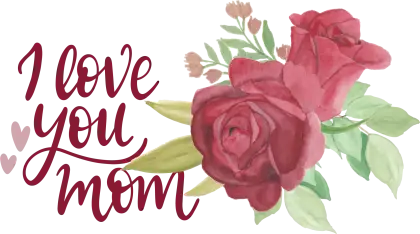 Mother&#039;s Day Design with Red Roses