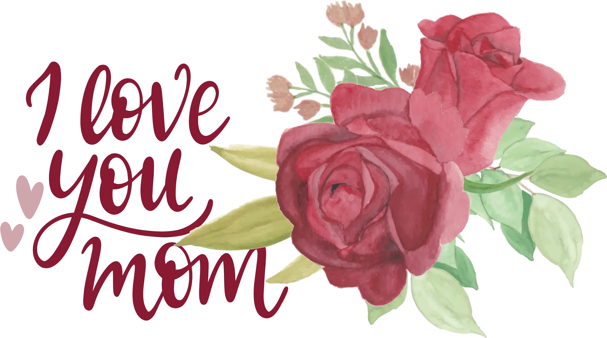 Mother's Day Design with Red Roses
