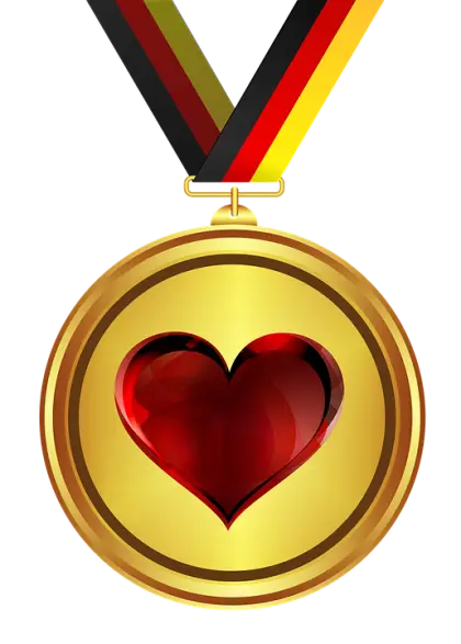 Gold Medal with Heart