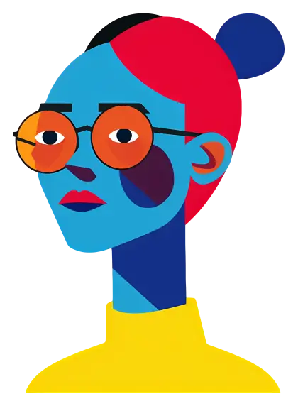 Abstract Colorful Face in Modern Art Style