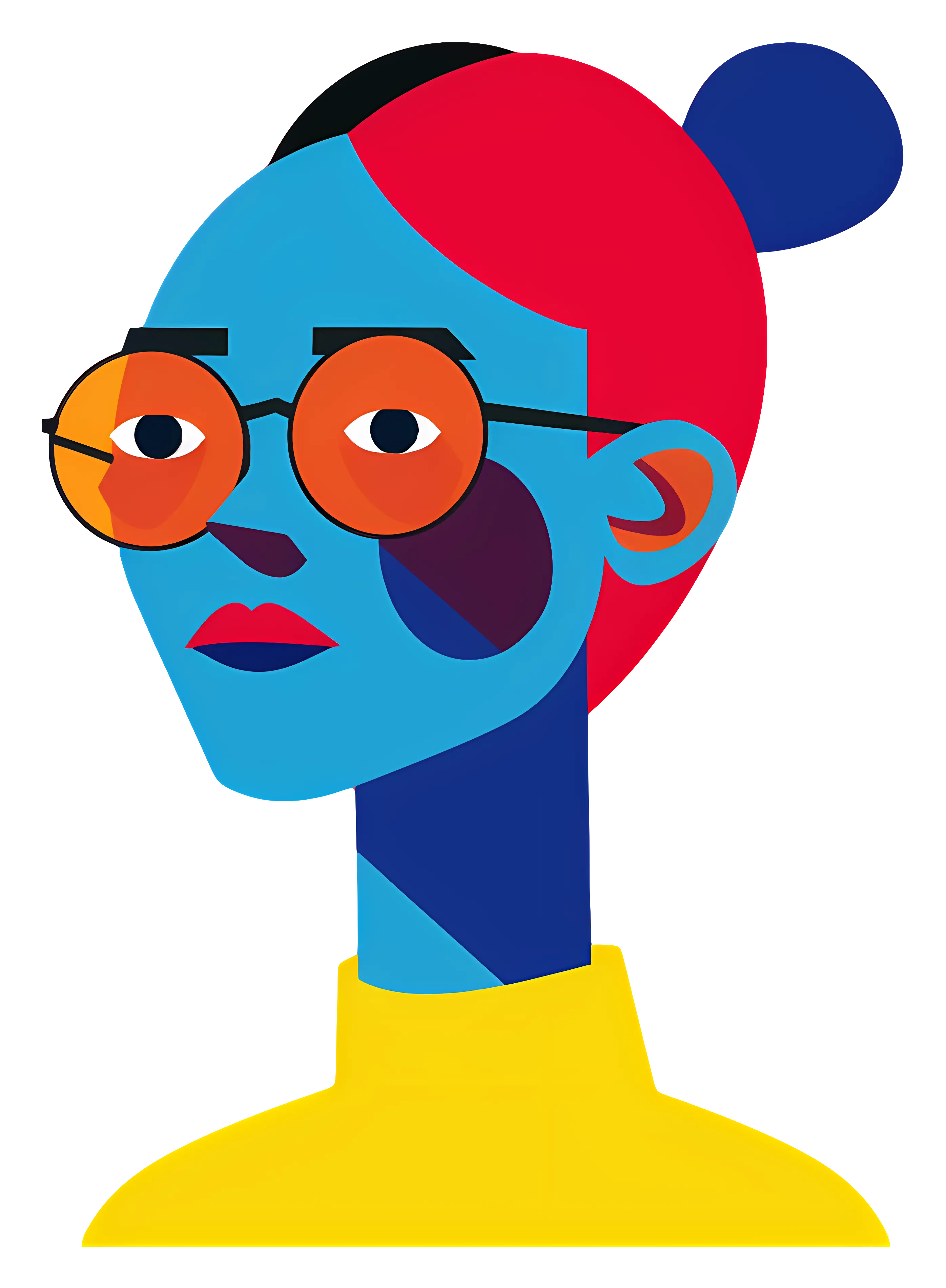 Abstract Colorful Face in Modern Art Style