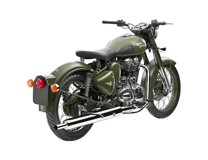 Military-Style Green Motorcycle with Vintage Features