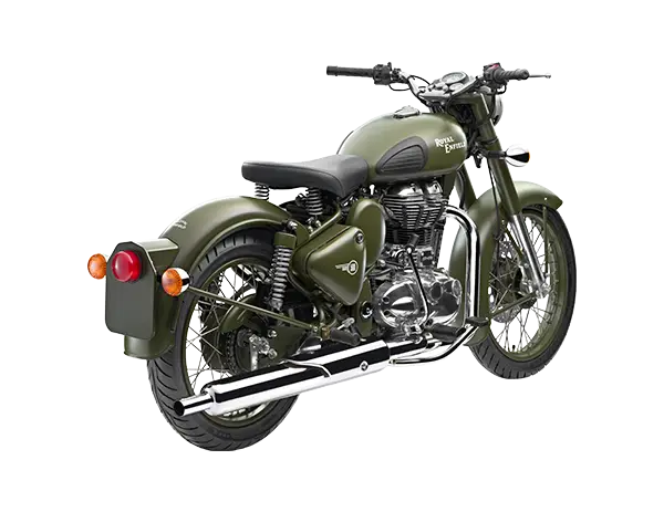 Military-Style Green Motorcycle with Vintage Features