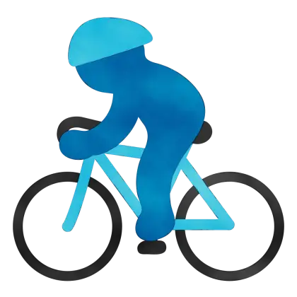 Blue Cyclist Icon