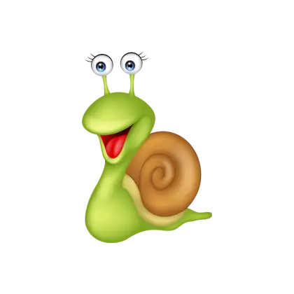 Smiling Cartoon Snail with Happy Expression