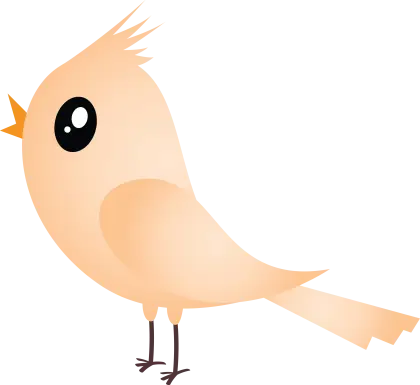 Cute Peach Bird Illustration