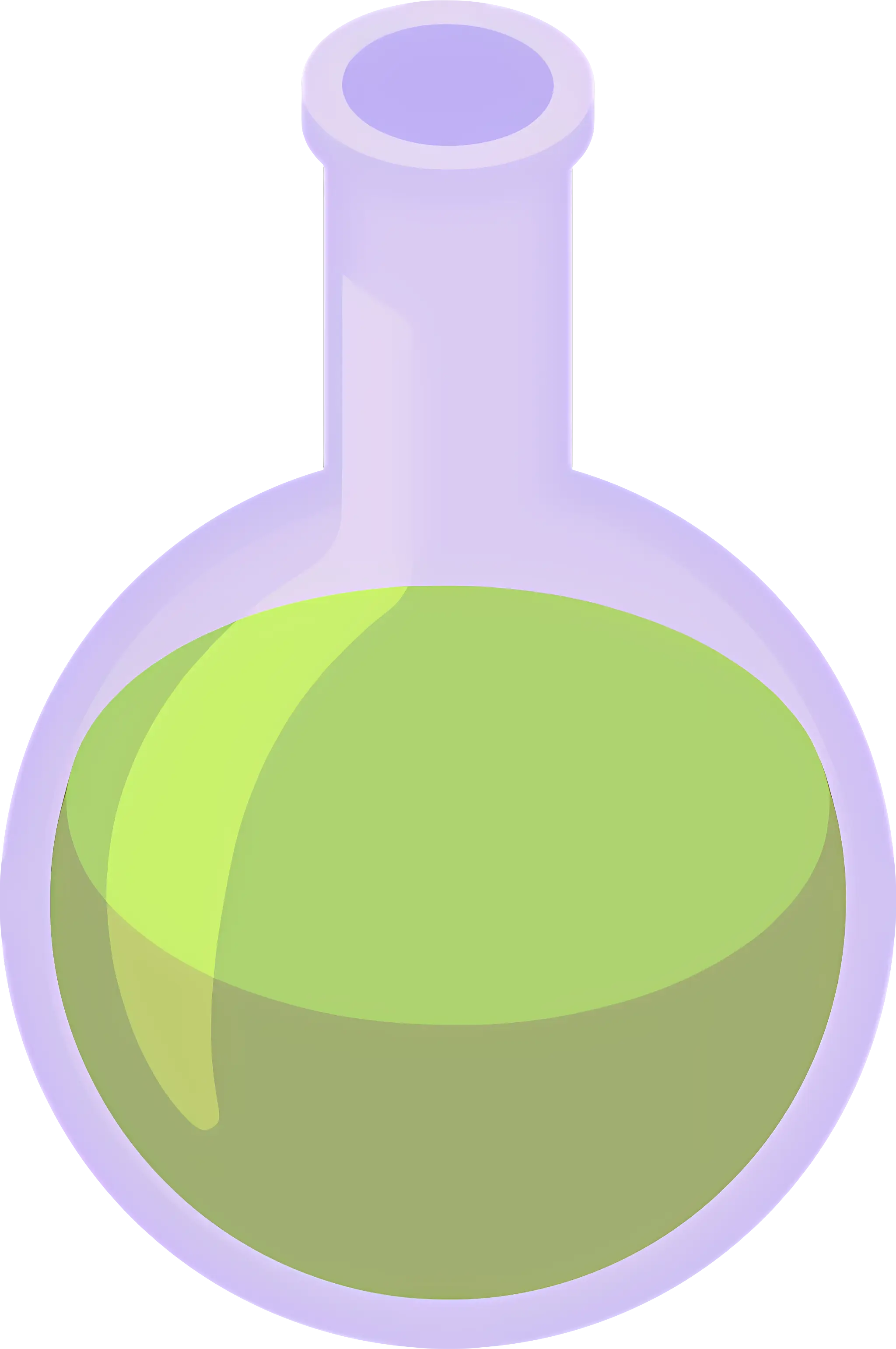 Round-Bottom Flask with Green Liquid