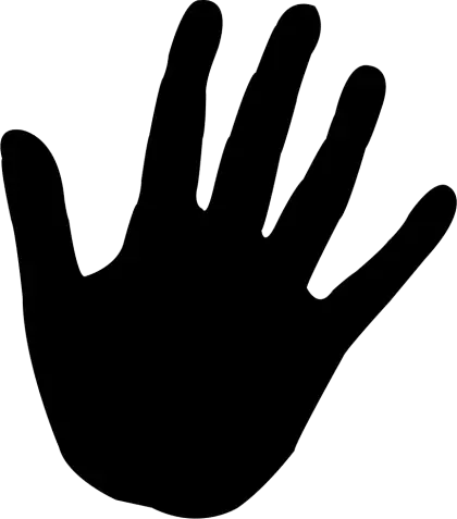 Silhouette of Black Hand in Vector Style