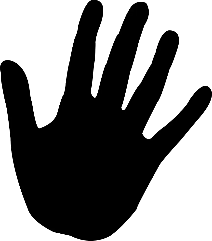 Silhouette of Black Hand in Vector Style