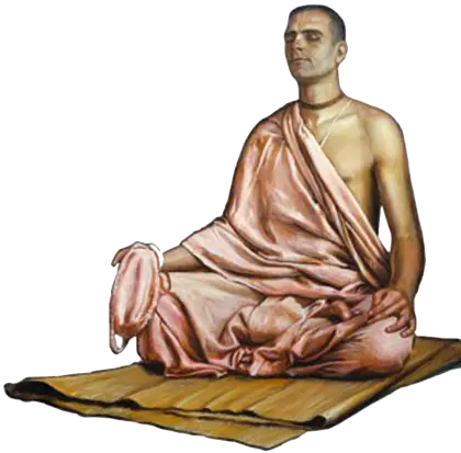 Meditating Monk in Traditional Attire