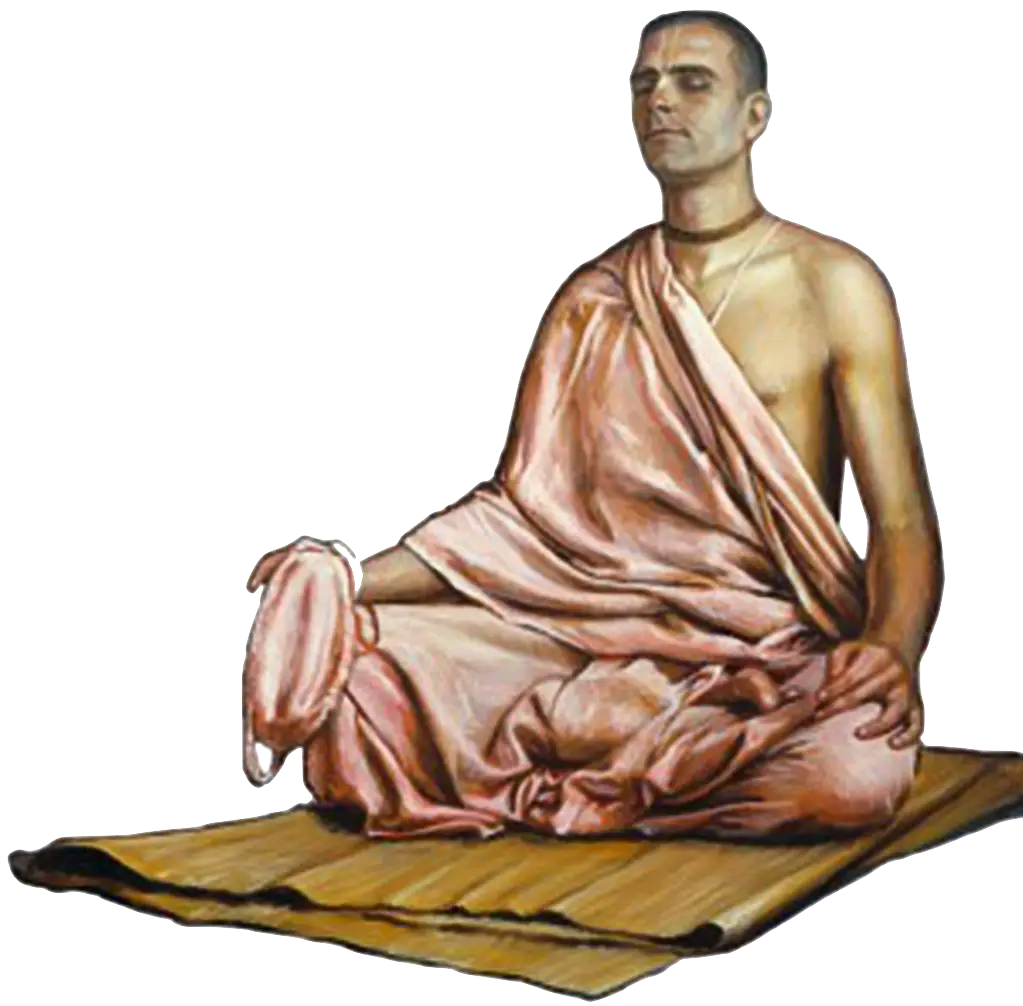 Meditating Monk in Traditional Attire