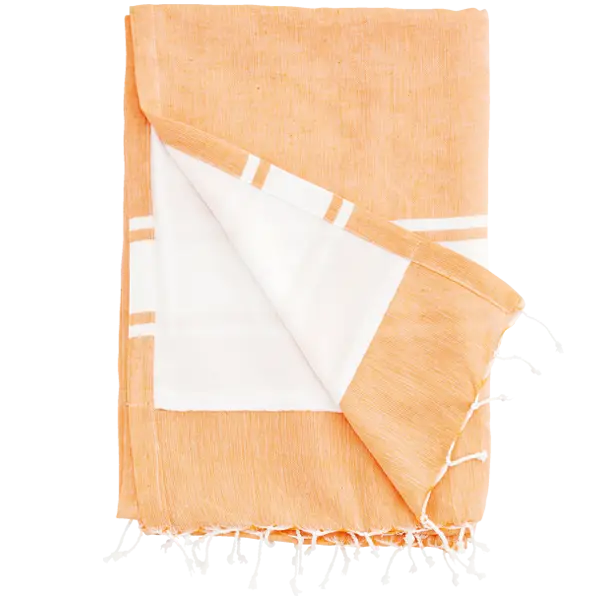 Soft Orange and White Towel