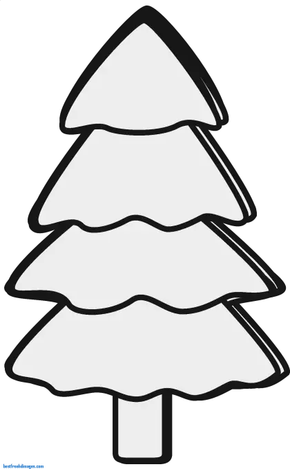Black and White Christmas Tree Outline