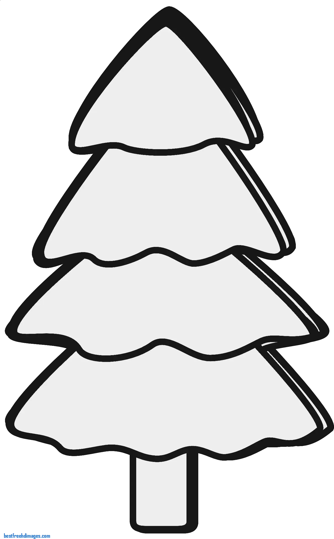 Black and White Christmas Tree Outline