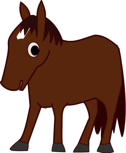 Cartoon Brown Horse Illustration