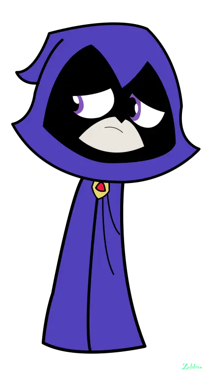 Purple Hooded Cartoon Character Illustration