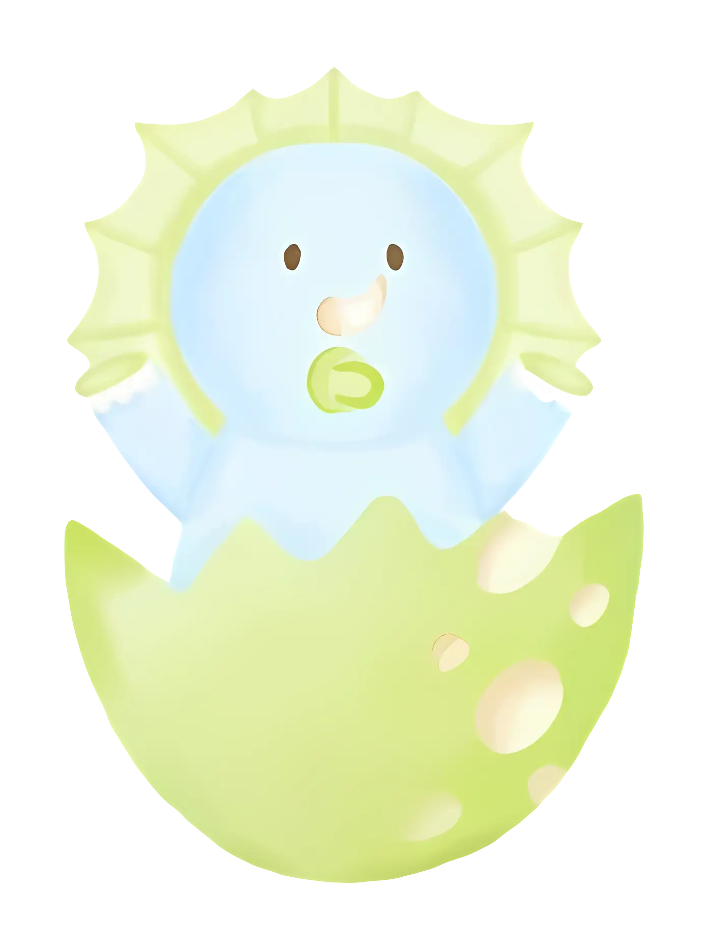Blue Baby Dinosaur in Green Egg