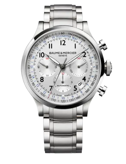 Elegant Silver Chronograph Wristwatch