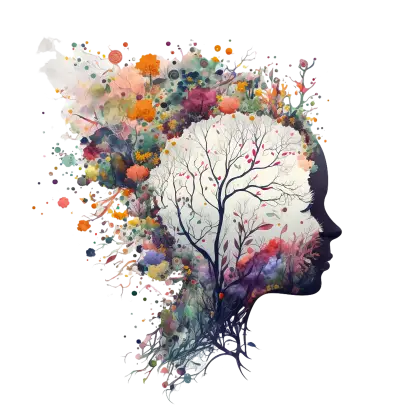 Colorful Brain Art Illustration