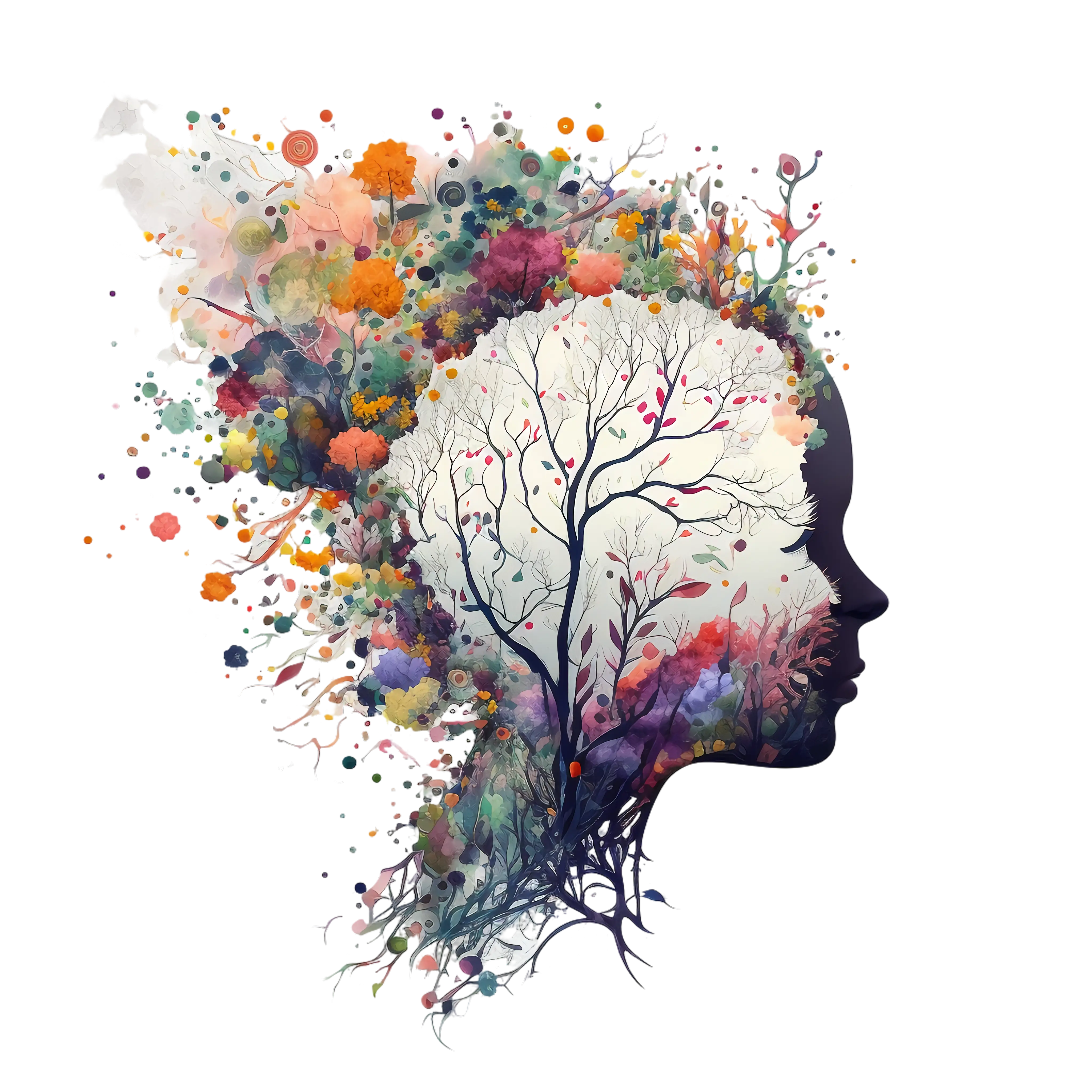 Colorful Brain Art Illustration