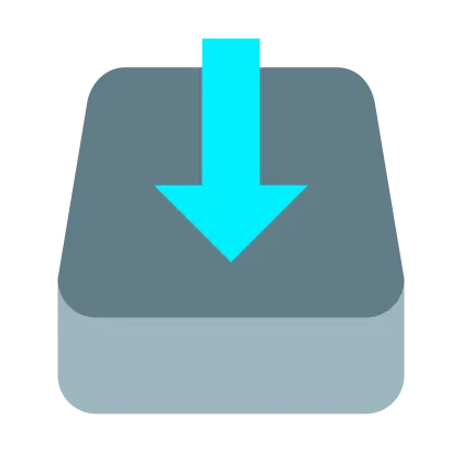 Blue Download Icon for Digital Files