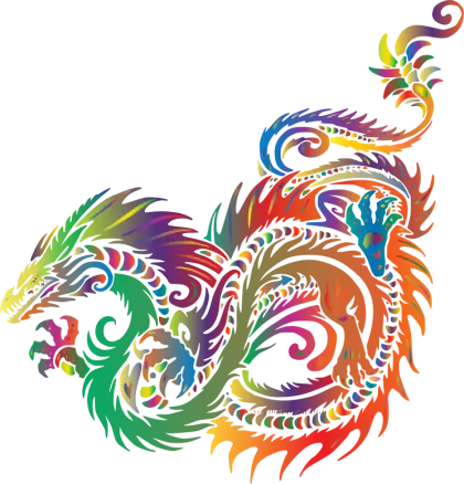 Colorful Mythical Dragon Illustration