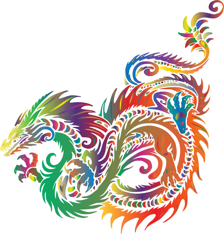 Colorful Mythical Dragon Illustration