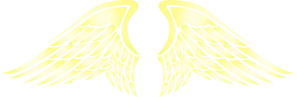 Yellow angelic wings illustration