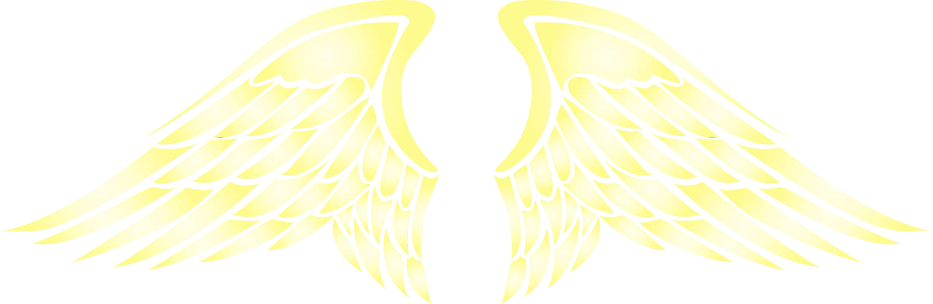 Yellow angelic wings illustration
